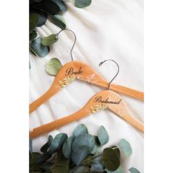 Wedding Hanger with Name or Titles for Bride & Bridesmaids Bridal Hanger for Wedding Dress Mrs Hanger Floral Geometric Modern Wedding