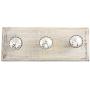 Indianshelf Handmade 3 Artistic Vintage Silver Wooden Stripe Murcary Key Hooks Hangers/Clothes Hooks for Doors