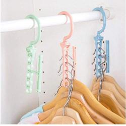 10pcs Random Color Plastic 5 Circle Multilayer Windproof Clothes Hanger Organizer Fixed Holder Storage Racks Buckle Hanger Anti-Slip Home