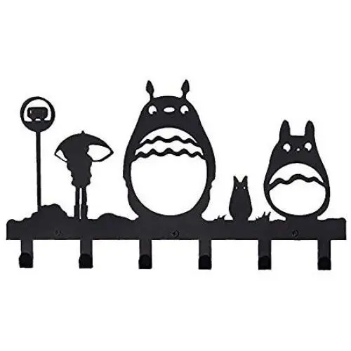 Homentum Decorative Coat Hooks Wall Mounted,Childrens Hangers, Metal Towel Racks for Bathroom,Bedroom, Dog Leash and Key Holder, Entryway Clothes and Hat Organizer,Cartoon Sweet Black,6 Hooks(Totoro) Homentum Decorative Coat Hooks Wall Mounted,Childrens Hangers, Metal Towel Racks for Bathroom,Bedroom, Dog Leash and Key Holder, Entryway Clothes and Hat Organizer,Cartoon Sweet Black,6 Hooks(Totoro)