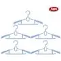 Ginyia Clothes Hanger, 5Pcs Durable Plastic Retractable Children Clothes Hanger Clothes Drying Rack for Drying Childrens Clothes(Blue)