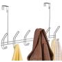 iDesign Classico Metal Over the Door Organizer, 6-Hook Rack for Coats, Hats, Robes, Towels, Bedroom, Closet, and Bathroom, 18.75" x 5" x 10.75", Chrome