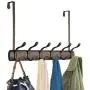 mDesign Decorative Over Door Long Easy Reach 12 Hook Metal Storage Organizer Rack to Hang Jackets, Coats, Hoodies, Clothing, Hats, Scarves, Purses, Leashes, Bath Towels & Robes - Bronze mDesign Decorative Over Door Long Easy Reach 12 Hook Metal Storage Organizer Rack to Hang Jackets, Coats, Hoodies, Clothing, Hats, Scarves, Purses, Leashes, Bath Towels & Robes - Bronze