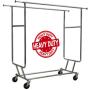 Only Garment Racks Commercial Grade Double Rail Rolling Clothing Rack, Heavy Duty - Designed with Solid &quotOne Piece" Top Rails and Base. Heavy Gauge Steel Construction, Rack Weighs 39 Lbs.