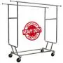 Only Garment Racks Commercial Grade Double Rail Rolling Clothing Rack, Heavy Duty - Designed with Solid &quotOne Piece" Top Rails and Base. Heavy Gauge Steel Construction, Rack Weighs 39 Lbs.