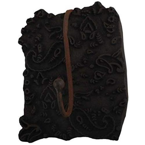 Indianshelf Handmade 1 Artistic Vintage Brown Wooden Block Wall Hooks Hangers/Clothes Hooks for Wall