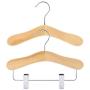 HANGERWORLD 30 Natural Wooden 9.8inch Kids Coat Clothes Garment Top Clip Hangers Closet Set Baby Toddler