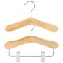 HANGERWORLD 12 Natural Wooden 9.8inch Kids Coat Clothes Garment Top Clip Hangers Closet Set Baby Toddler, 6pcs without clips and 6pcs with clips