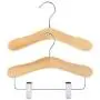 HANGERWORLD 12 Natural Wooden 9.8inch Kids Coat Clothes Garment Top Clip Hangers Closet Set Baby Toddler, 6pcs without clips and 6pcs with clips HANGERWORLD 12 Natural Wooden 9.8inch Kids Coat Clothes Garment Top Clip Hangers Closet Set Baby Toddler, 6pcs without clips and 6pcs with clips