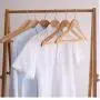 5Pcs Random Color Wooden Clothes Hangers with Non-Slip Trouser Bar Suit Jeans Pants Coat Shirts Hangers Clothes Storage