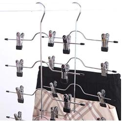 5pcs 4 Layers Stainless Steel Multifunctional Clothes Hangers Pants Storage Hangers Cloth Rack Multilayer Storage Cloth Hanger Decoration