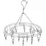 Clothes Hanger 20 Clips Hanging Drying Rack Laundry Drip Hanger Stainless Steel Sturdy And Space Saving Drying Racks For Socks Baby Clothes Bras Towel Pants Hangers ( Color : Silver , Size : 36cm )