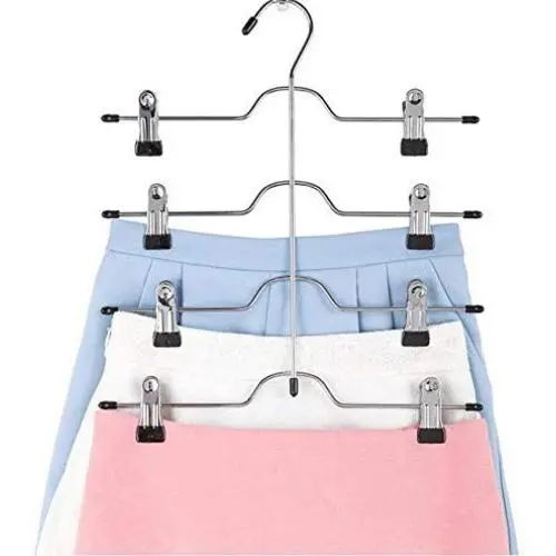 5PC 4 Layers Stainless Steel Multifunctional Clothes Hangers Pants Storage Hangers Cloth Rack Multilayer Storage Cloth Hanger Decoration