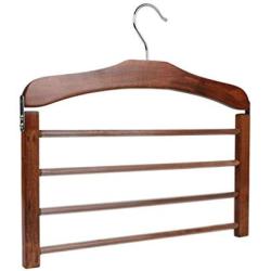Bright Sun (5 Pcs) 360° Hook Wood 4 Layer Trousers Pants Jeans Scarf Clothes Hanger Rack Organizer #0VNH
