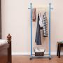 SOOKER Coat Hangers Coat Stand Clothes Rack Hat Coat Rack, with Wheeled Hooks Coat Rack Stand and Umbrella Holder Floor Hanger Hat Storage Rack Wooden -0223 (Color : Blue)