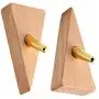 Garneck Wood Wall Hook Adhesive Triangle Door Back Hook Modern Wall Clothes Hanger for Living Room Entrance Key Holder 2 PCS