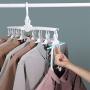 Blnboimrun 8 in 1 White Magic Plastic Hangers，360 Degrees Rotate Slip Resistant Standard Clothing Hanger，Space Saving Solution for Your，Closet Ideal for Everyday Use (with Clips)