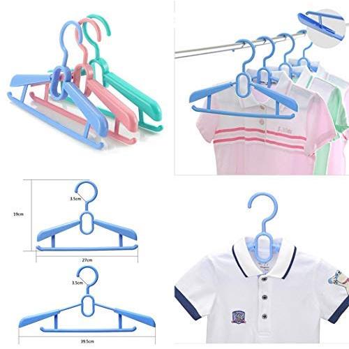 zhuygba Children Drying Rack, Multi-Functional Telescopic Non-Slip Thicken Plastic Clothes Hangers Ideal for Everyday Use, Clothing Hangers, Standard Hangers,1Pcs(Blue)