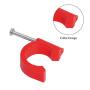 Firecore 3/4 Inch Tube Talon with Nail J-Hook Pex Pipe Support for Wire Pipe,Cable,Water Pipe, Red(100Pack)