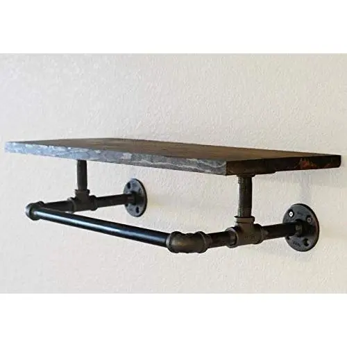 Clothes Rack With 24" Shelf, Rustic Clothing Rack, Industrial Open Shelving, Pipe Shelf with Hanger Rack Clothes Rack With 24" Shelf, Rustic Clothing Rack, Industrial Open Shelving, Pipe Shelf with Hanger Rack
