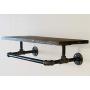 Clothes Rack With 24" Shelf, Rustic Clothing Rack, Industrial Open Shelving, Pipe Shelf with Hanger Rack