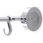 Saim Suction Cup Kitchen Rail with 6 Hooks Hanging Utensil Holder Rack Stainless Steel Towel Bar Organizer Wall Mounted Hanger on Glass Tile Door for Towel Coats Pot Pan Spoon