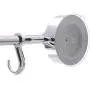 Saim Suction Cup Kitchen Rail with 6 Hooks Hanging Utensil Holder Rack Stainless Steel Towel Bar Organizer Wall Mounted Hanger on Glass Tile Door for Towel Coats Pot Pan Spoon