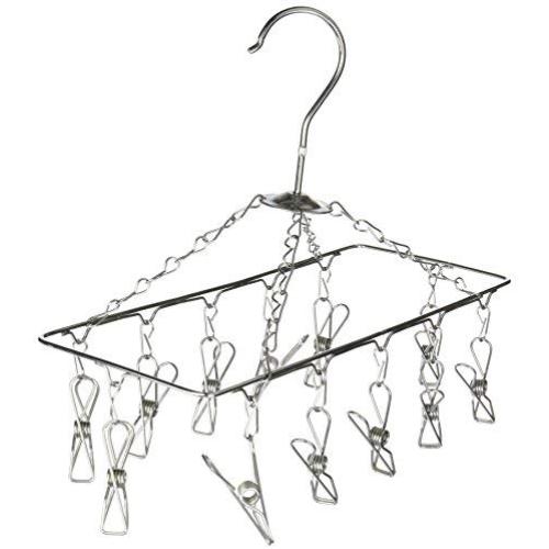 Honey-Can-Do DRY-01102 Clothes Drying Hanger Rack with 12 Clips, Chrome Honey-Can-Do DRY-01102 Clothes Drying Hanger Rack with 12 Clips, Chrome