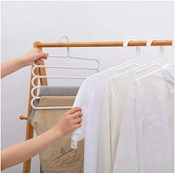 5PC Random Color 5 Layers Hangers Multifunctional Clothes Hangers Pants Storage Hangers Cloth Rack Multilayer Storage Cloth Hanger Decoration