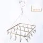 Clothes Hangers Clothespin Multi-Clip Aluminum Alloy Household Function Hanger Hook Clothes Dryer Indoor Airer (Color : Gold, Size : 2532CM)