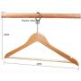 5pieces Anti-Theft Wood Hotel Suit Hanger, Wood Clothes Hanger with Security Ring Hook Decoration