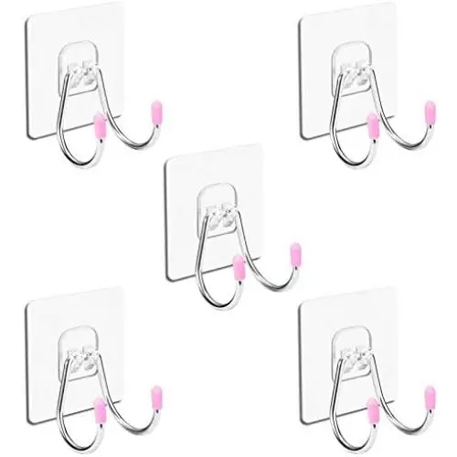 CGBE Adhesive Hooks Wall Hooks for Hanging Heavy Duty 13LB Transparent Seamless Hooks Waterproof and Oil Proof for Kitchen Bathroom (Five Pices) CGBE Adhesive Hooks Wall Hooks for Hanging Heavy Duty 13LB Transparent Seamless Hooks Waterproof and Oil Proof for Kitchen Bathroom (Five Pices)