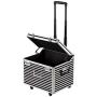 Vaultz VZ00685 Locking Mobile Rolling File Storage Chest, Letter/Legal Wheelie Case, 2 Combination Locks, 15.5 x 14.5 x 17.5 Inches, Black/White Stripe