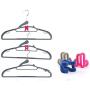 Tinksky Non Slip Flocked Coat Suit Shirt Clothes Hangers Hooks Holders - 12pcs