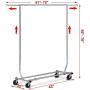 Cypress Shop Clothing Rack Single Rail Rolling Garment Rack Collapsible Clothes Hangers Clothing Garment Rail Rack Bar Adjustable Heavy Duty Collapsible Clothes Hanger Laundry Dryer Trolley Cart