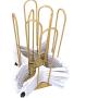 SYHmlxd Clothes Stand Clothes Tree Standard Wooden Hangers Clothes Tree Storage Stand Smooth Anti-Rust Stacker Swivel Casters Easy Movement Iron, Wood (Color : Gold)