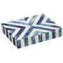 Handicrafts Home Chevron Pattern Blue White Jewelry Organizer and Storage Boxes for Women Girls Bedroom Office, Closet