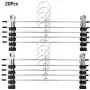 20 Pcs Stainless Steel Trouser Hanger Rack Coat Pants Skirt Hangers Clothes Stand Holder with 2 Adjustable Non-Slip Clips Random Color 20 Pcs Stainless Steel Trouser Hanger Rack Coat Pants Skirt Hangers Clothes Stand Holder with 2 Adjustable Non-Slip Clips Random Color