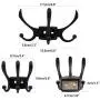 CERRXIAN Flexible Swivel Hook Wall Mounted Hanger Towel Clothes Hat Coat Bag European Style Vintage Multi Triple Hook for Bath Kitchen Garage Bedroom (Black)