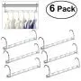 GWFVA 6pcs Multi-Port Support Clothes Hanger Multifunctional Clothes Drying Rack Metal Hangers Organizer Storage Rack for Space Saving