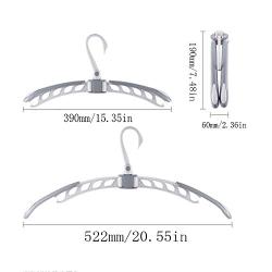 HJYPYJ Magic Hanger,Portable Multifunction Folding Hangers,Adjustable Plastic Hanger,Space-Saving Organizer Hangers, Non-Slip/Gray / 522mm