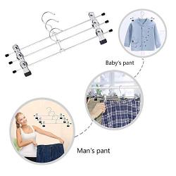 GOODUSCN Pant Hangers,14 inches Skirt Hanger Pants Hanger with Clips Metal Pant Hangers Space Saving for Pants Skirts Clothes (30Pack)