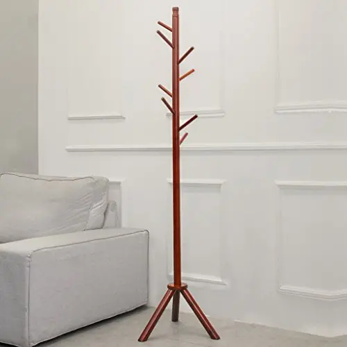 Li@ Landing Bedroom Simple Hangers Home Clothes Shelves Coat Racks (Color : Honey Color)