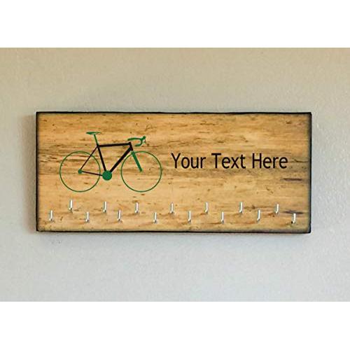Race Medal Holder/Running Medal Hanger - CYCLING PERSONALIZED. Wood Wall Mounted Medal Organizer. CUSTOMIZATION Available