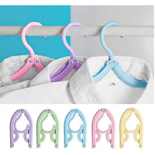 Portable Travel Clothes Hanger 10pcs Random Color Folding Hangers Space Saving Travel Laundry Supplies Portable Travel Clothes Hanger 10pcs Random Color Folding Hangers Space Saving Travel Laundry Supplies