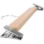 LOHAS Home 10-Pack Natural Finish Wooden Pant Skirt Hangers with 2-Adjustable Anti-Rust Clips