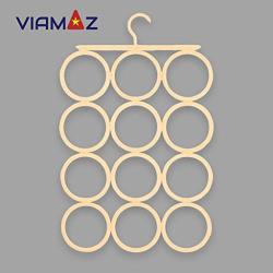 VIAMAZ Scarf Hanger Organizer Holder 12 Loops, Closet Organizer Hanger Space Saving Sock Drying Hanger for Glasses Belts Socks Scarves Clothes Hijab Bra | Travel Accessories Hotel Home Décor Gift