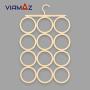 VIAMAZ Scarf Hanger Organizer Holder 12 Loops, Closet Organizer Hanger Space Saving Sock Drying Hanger for Glasses Belts Socks Scarves Clothes Hijab Bra | Travel Accessories Hotel Home Décor Gift