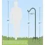 Garbuildman 60 Inch Tall Shepherd Hooks with 5-Forked Base, Adjustable Heavy Duty Bird Feeder Pole Stand Hanger for Outdoor, Shiny Black, 2 Pack