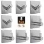 Ouddy Adhesive Hooks 8 Packs Heavy Duty Wall Hooks Hangers Waterproof Stainless Steel Towel Hooks for Hanging in Bathroom Home Kitchen Office Umbrellas, Scarves, Robes, Bags, Hats, Clothes, Keys Ouddy Adhesive Hooks 8 Packs Heavy Duty Wall Hooks Hangers Waterproof Stainless Steel Towel Hooks for Hanging in Bathroom Home Kitchen Office Umbrellas, Scarves, Robes, Bags, Hats, Clothes, Keys